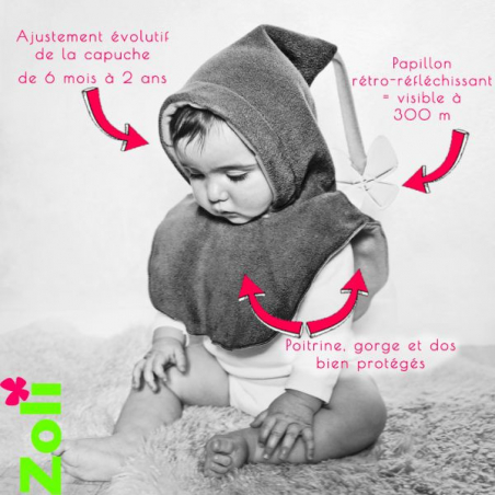 Mieux qu'une cagoule ! le capuchon en polaire pour bébé !