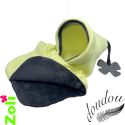 Capuchon bébé Polaire citron et doudou gris