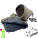 Capuchon bébé Polaire sable et doudou gris
