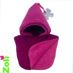 Capuchon bébé Polaire framboise et fraise
